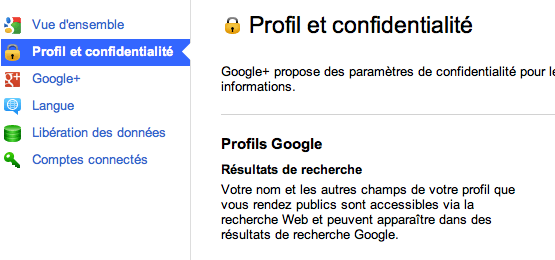 google+ profil et confidentialité