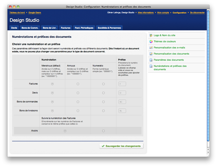 choisir la numérotation de ses documents